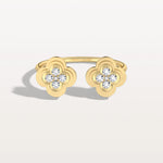 Lab Grown Diamond Clover Ring In 14K Gold/Platinum - Rings
