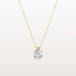 2CT Round Lab Grown Diamond Necklace in 14K Gold/Platinum - Necklaces