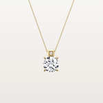 2CT Round Lab Grown Diamond Necklace in 14K Gold/Platinum - Necklaces