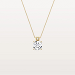 1CT Round Lab Grown Diamond Necklace in 14K Gold/Platinum - Necklaces