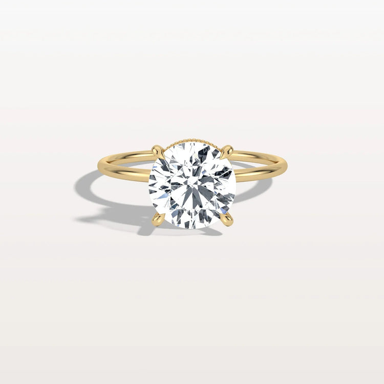 Hidden Halo 2CT Round Lab Diamond Ring With Basket Setting - Rings