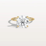 Hidden Halo 3CT Round Lab Diamond Ring With Basket Setting - Rings