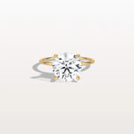 Hidden Halo 3CT Round Lab Diamond Ring With Basket Setting - Rings