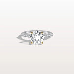 Lab Diamond Two Tone Engagement Ring - 2CT Pave Band - Rings