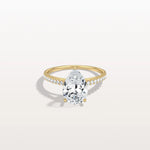 2CT Pear Cut Lab Grown Diamond Engagement Ring With Basket Setting - Rings