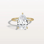 3CT Lab Grown Pear Engagement Ring with Hidden Halo - Rings