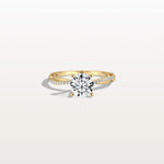 1CT Twisted Engagement Ring with Round Lab Grown Diamond - Rings