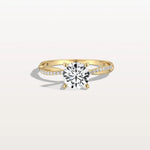 1CT Twisted Engagement Ring with Round Lab Grown Diamond - Rings