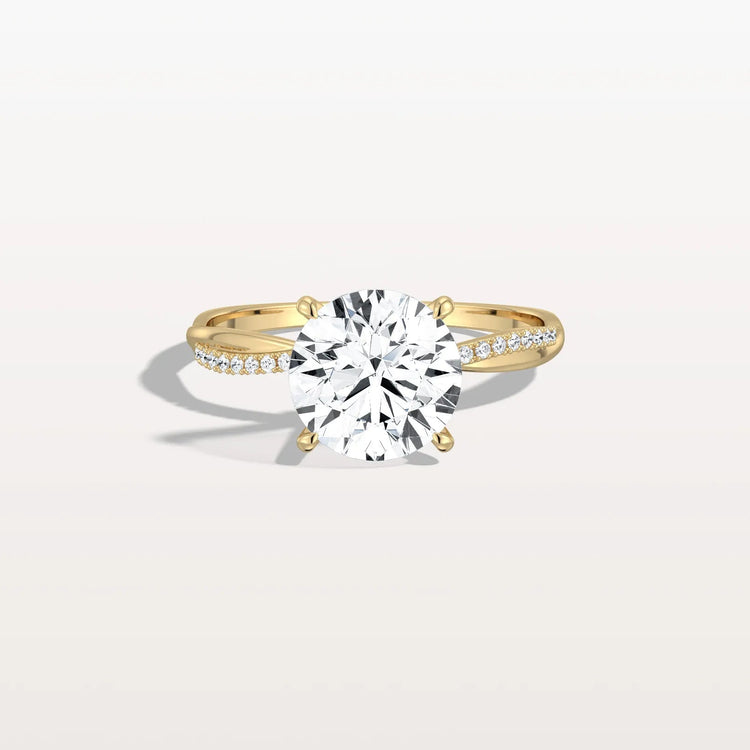 2CT Twisted Engagement Ring with Round Lab Grown Diamond - Rings