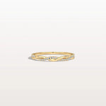 Stackable Pave Twisted Ring - 14K Gold/Platinum Wedding Band - Rings