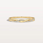 Stackable Pave Twisted Ring - 14K Gold/Platinum Wedding Band - Rings