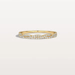 Twisted Pave Wedding Band - Stackable 14K Gold/Platinum Ring - Rings