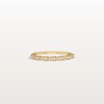 14K Gold/Platinum Stackable Pave Ring with Lab Diamonds - Viper Inspired - Rings