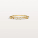 14K Gold/Platinum Stackable Pave Ring with Lab Diamonds - Viper Inspired - Rings