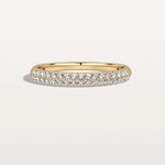 Half Eternity Pave Lab Diamond Ring - Stackable 14K Gold/Platinum Band - Rings