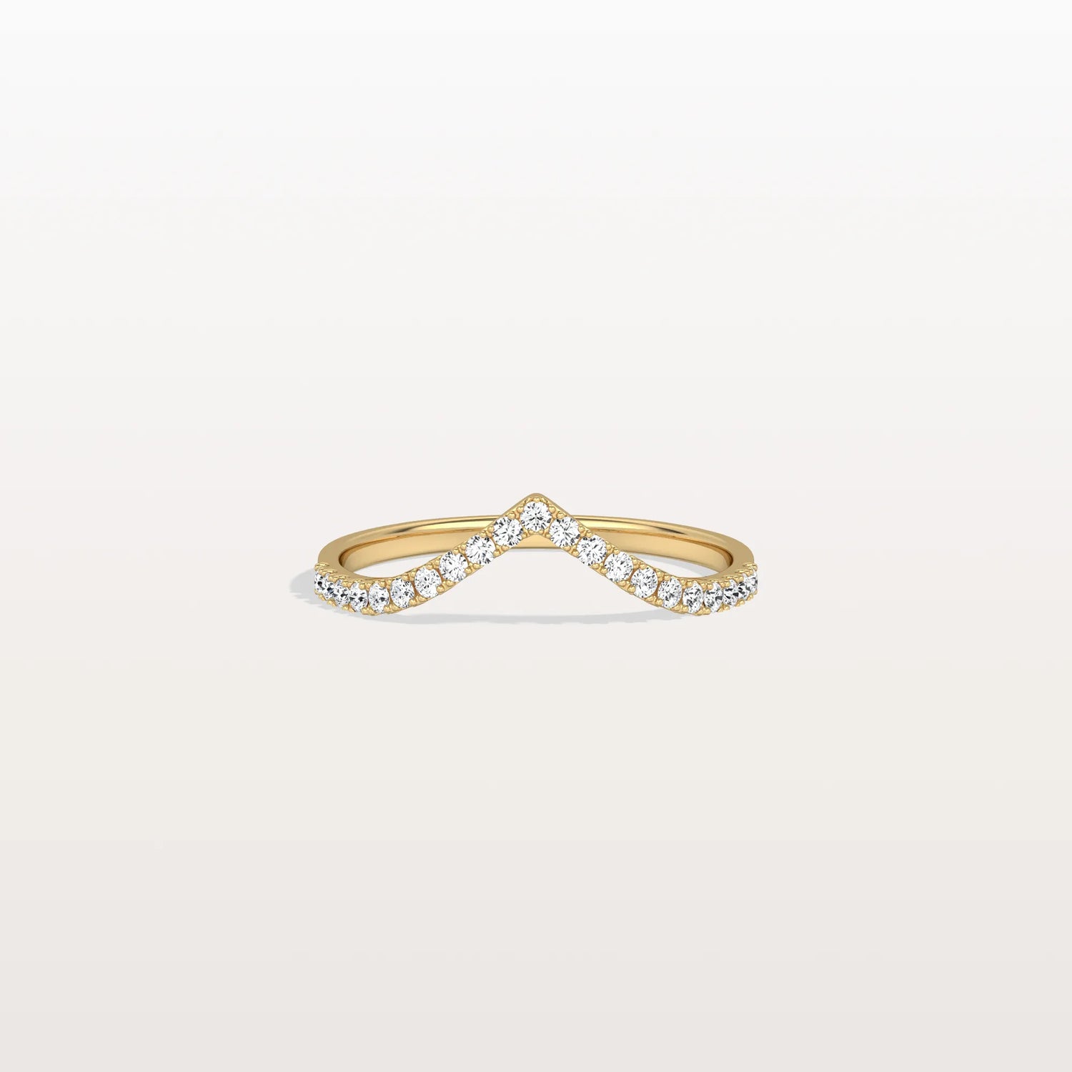 Lab Diamonds V - Shaped Wedding Band in 14K Gold/Platinum - Rings