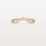 Lab Diamonds V - Shaped Wedding Band in 14K Gold/Platinum - Rings