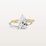 Double Hidden Halo Promise Ring with 2CT Pear Lab Grown Diamond - Rings