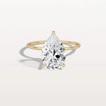 Double Hidden Halo Promise Ring with 3CT Pear Lab Grown Diamond - Rings