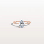 1CT Oval Lab Grown Diamond Hidden Halo Engagement Ring - Rings