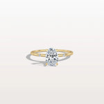 1CT Oval Lab Grown Diamond Hidden Halo Engagement Ring - Rings