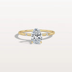 1CT Oval Lab Grown Diamond Hidden Halo Engagement Ring - Rings