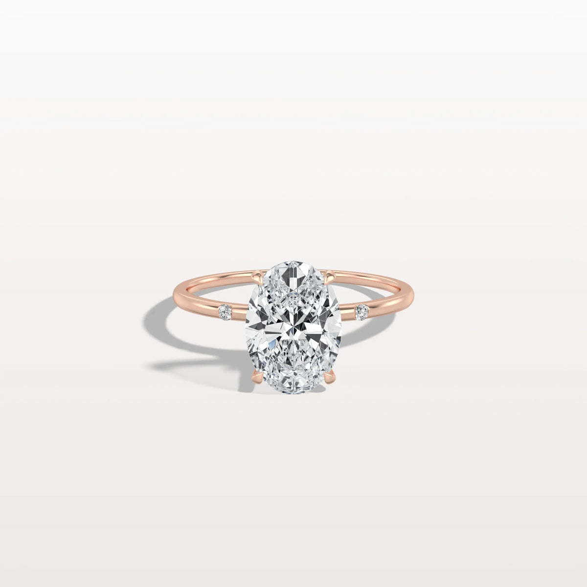 2CT Oval Lab Grown Diamond Hidden Halo Engagement Ring - Rings