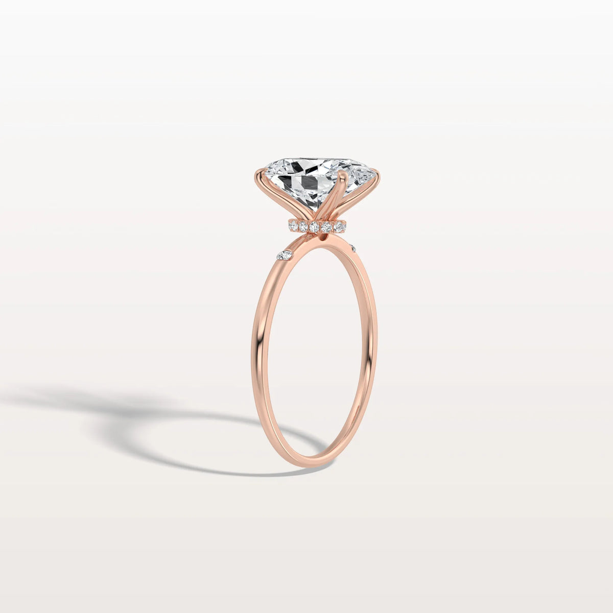 2CT Oval Lab Grown Diamond Hidden Halo Engagement Ring - Rings