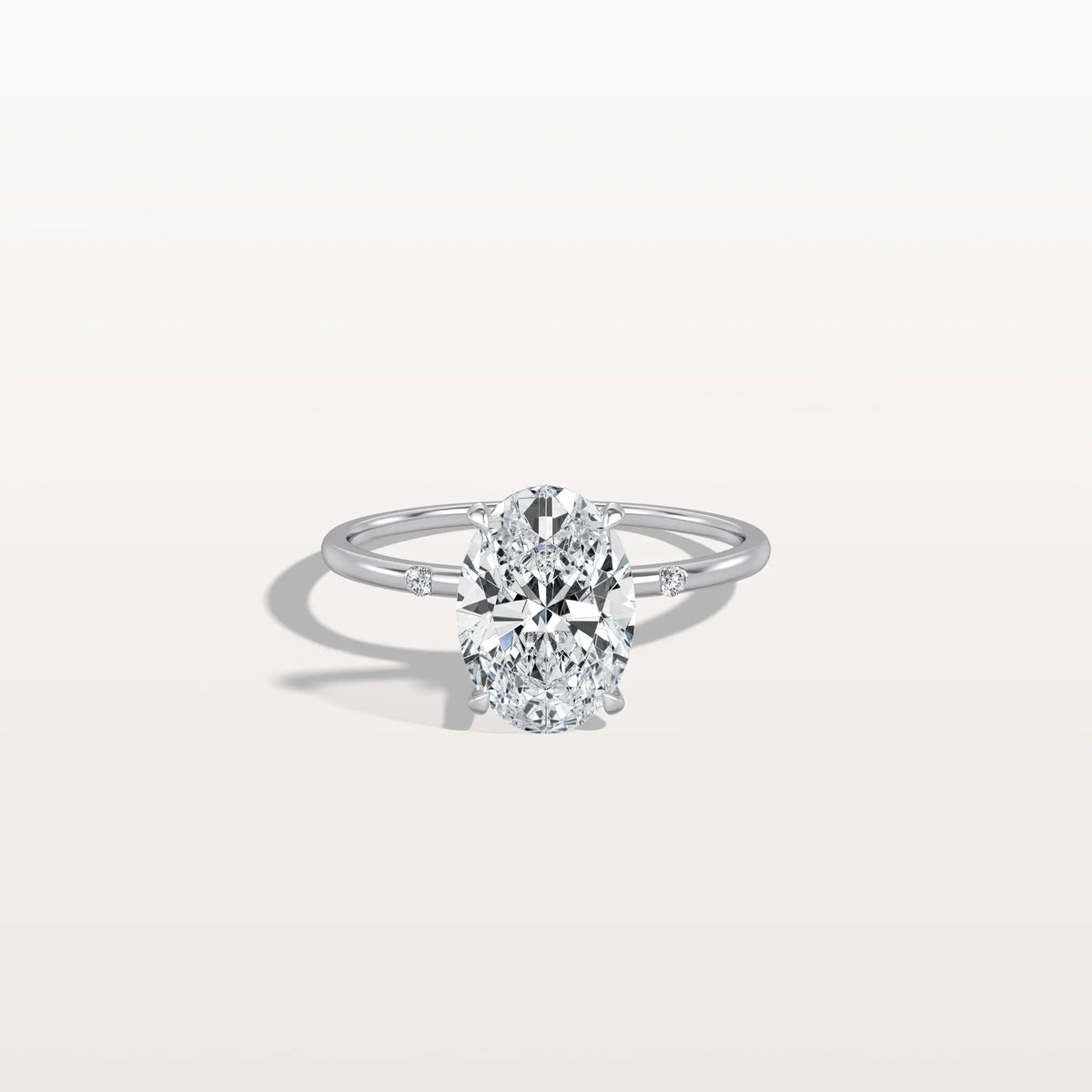 2CT Oval Lab Grown Diamond Hidden Halo Engagement Ring - Rings