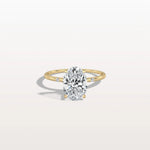 2CT Oval Lab Grown Diamond Hidden Halo Engagement Ring - Rings