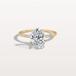 2CT Oval Lab Grown Diamond Hidden Halo Engagement Ring - Rings