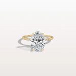 3CT Oval Lab Grown Diamond Hidden Halo Engagement Ring - Rings