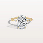 3CT Oval Lab Grown Diamond Hidden Halo Engagement Ring - Rings
