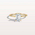 1CT Emerald Cut Lab Grown Diamond Engagement Ring - Rings
