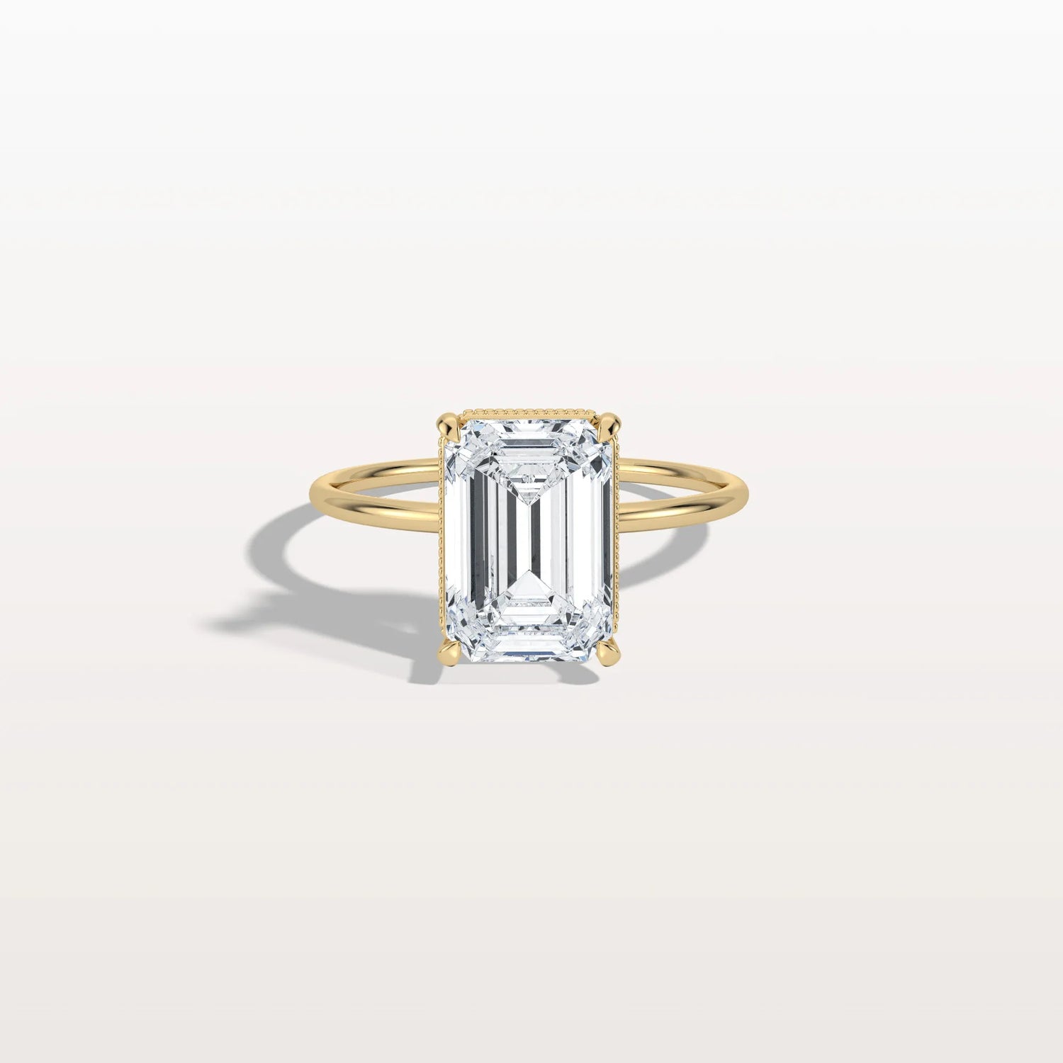 3CT Emerald Cut Lab Grown Diamond Engagement Ring - Rings