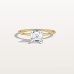1CT Asscher Cut Lab Grown Diamond Ring With Basket Setting - Rings