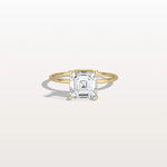 2CT Asscher Cut Lab Grown Diamond Ring With Basket Setting - Rings
