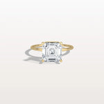 3CT Asscher Cut Lab Grown Diamond Ring With Basket Setting - Rings