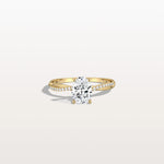 1CT Oval Cut Lab Diamond Twisted Engagement Ring In Solid Gold/Platinum - Rings