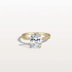 2CT Oval Cut Lab Diamond Twisted Engagement Ring In Solid Gold/Platinum - Rings