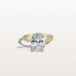 3CT Oval Cut Lab Diamond Twisted Engagement Ring In Solid Gold/Platinum - Rings