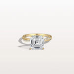 3CT Asscher Cut Lab Diamond Twisted Engagement Ring In Solid Gold/Platinum - Rings