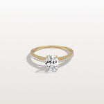 Oval Cut Pave Solitaire 1CT Lab Grown Engagement Ring - Rings