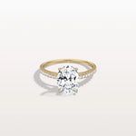 Oval Cut Pave Solitaire 2CT Lab Grown Engagement Ring - Rings