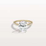 Oval Cut Pave Solitaire 3CT Lab Grown Engagement Ring - Rings