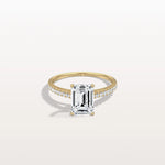 Emerald Cut Solitaire Pave 2CT Lab Grown Engagement Ring - Rings
