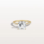 Asscher Cut Pave Solitaire 3CT Lab Grown Engagement Ring - Rings