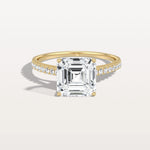 Asscher Cut Pave Solitaire 3CT Lab Grown Engagement Ring - Rings