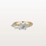 Hidden Halo Asscher Cut 1CT Lab Grown Diamond Pave Ring - Rings