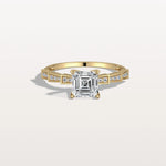 Hidden Halo Asscher Cut 1CT Lab Grown Diamond Pave Ring - Rings